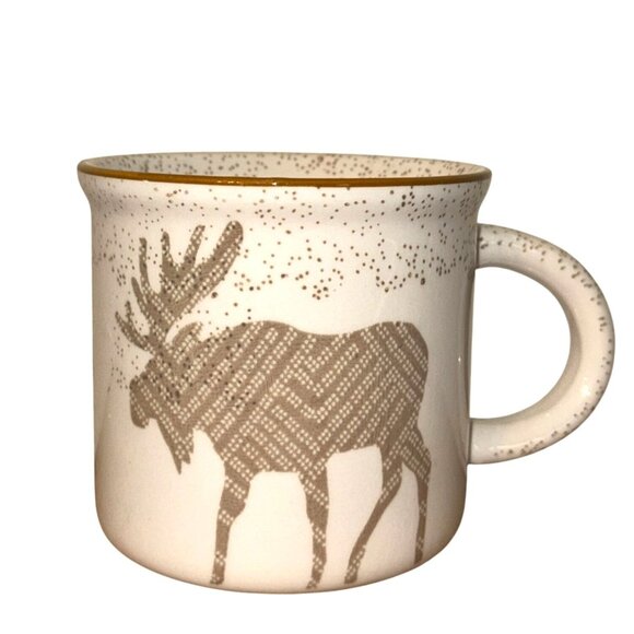 Moose Pattern Ceramic Mug 12 Oz Dishwasher & Microwave Safe - Picture 1 of 4